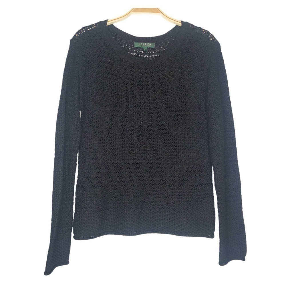 Lauren Ralph Lauren Crochet Women's Black Sweater